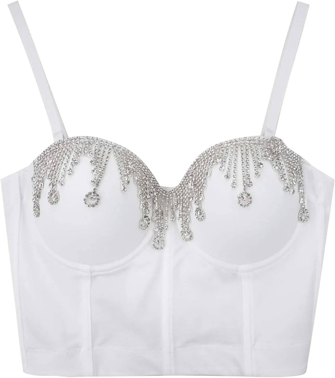 Shiny Club Tank Tops for Women Fashion Rhinestone Camisole Sleeveless Spring Shirts Crop Sparkly Party 2025 Sequin