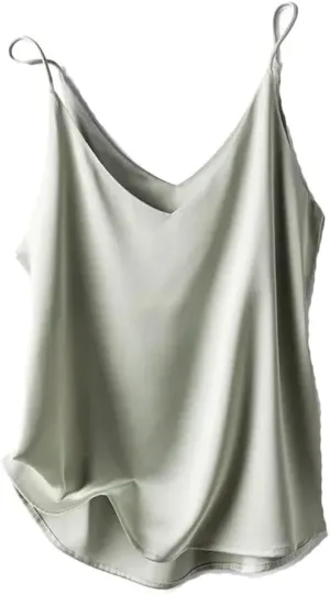 Silk Spaghetti Strap Tops for Women Summer Ice Silk Camisole Satin Crop Tops