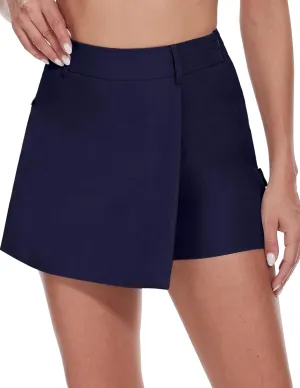 Soneven 15" Golf Shorts for Women with 2 Pockets High Waisted Athletic Skorts for Tennis Running