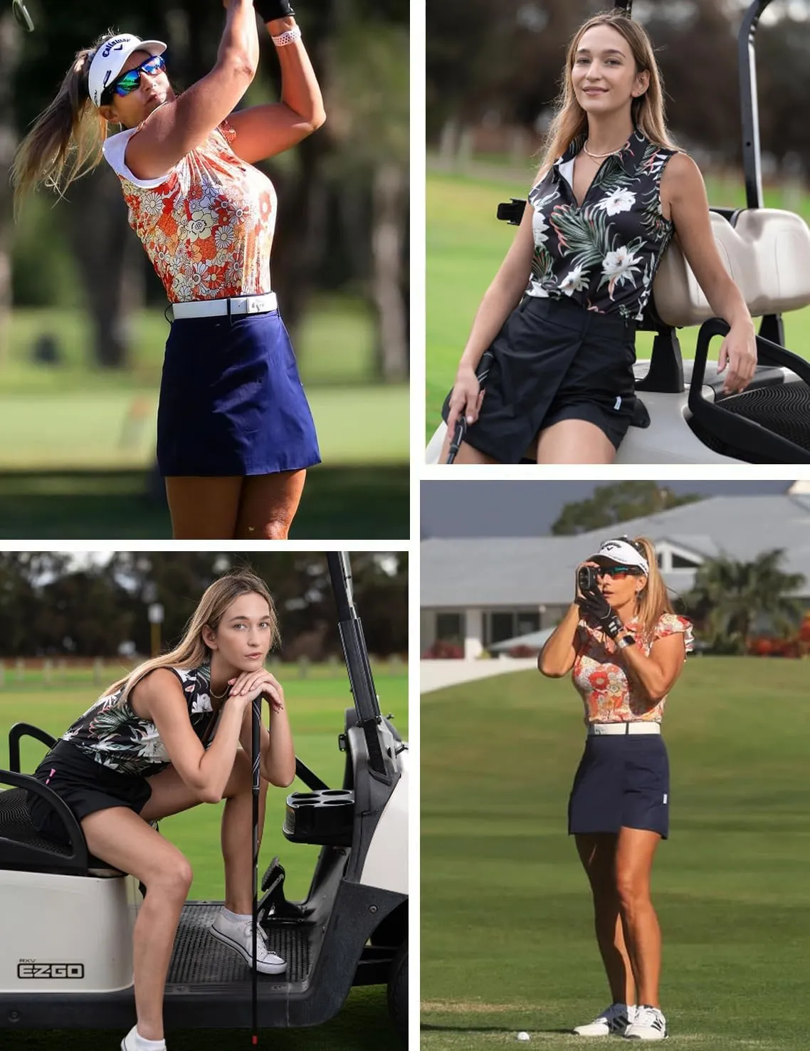 Soneven 15" Golf Shorts for Women with 2 Pockets High Waisted Athletic Skorts for Tennis Running