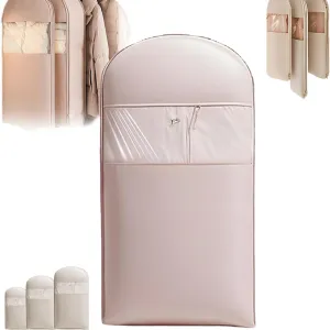 Space Saving Hanging Garment Bag With Self Compression Zipper,Otherwise Garment Bags,Compression Garment Bags for Hanging Clothes Travel (Pink, XL)