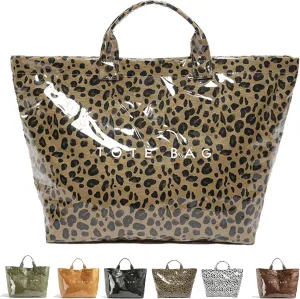 Stellaya Tote Bag, Plastic Tote Bag,Women's Letters Print Large Kraft Paper Carry All Bag Top Handle Clear Hobo Handbag