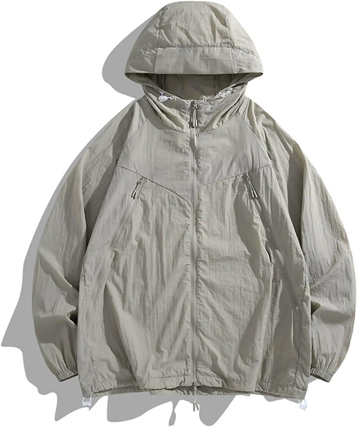 Summer UPF 50  Shirts for Men Long Sleeve Swim Shirt Lightweight Quick Dry Sun Protection Hoodie with Pockets