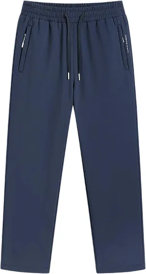 Sweatpants for Men Relaxed Fit Elastic Waist Fleece Athletic Joggers Lightweight Drawstring Baggy Comfy Trousers with Pockets
