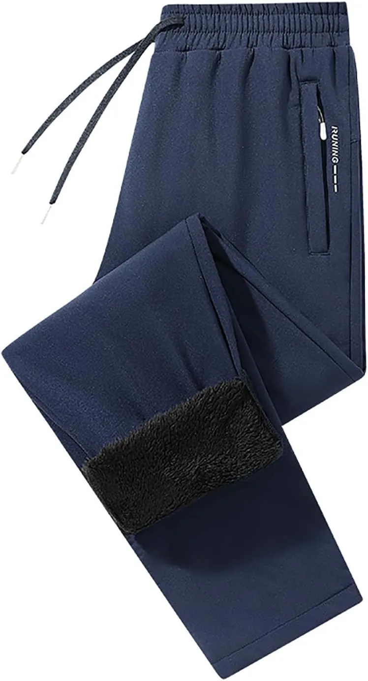 Sweatpants for Men Relaxed Fit Elastic Waist Fleece Athletic Joggers Lightweight Drawstring Baggy Comfy Trousers with Pockets
