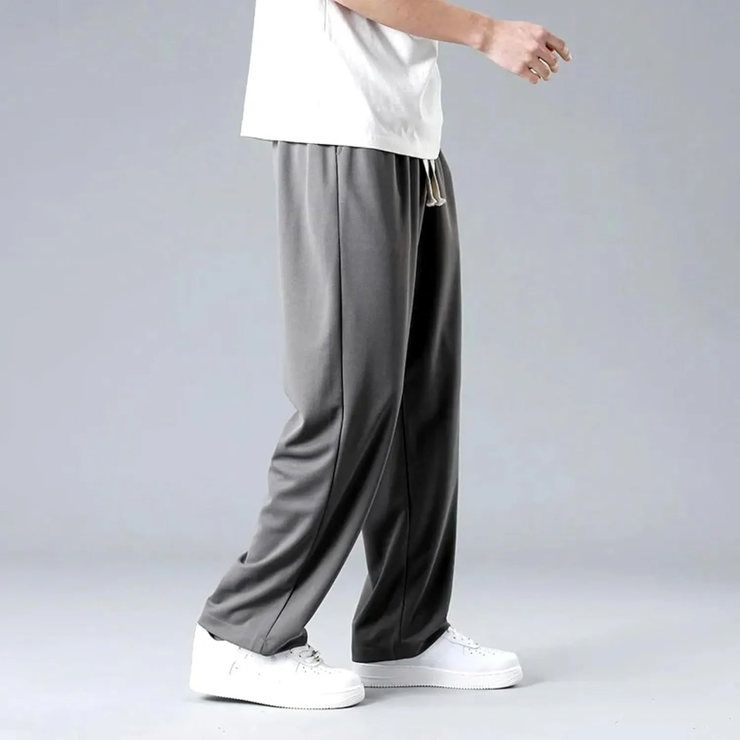 Sweatpants for Men Relaxed Fit Straight Wide Leg Elastic Waist Joggers Casual Plus Size Drawstring Hiking Athletic Pants