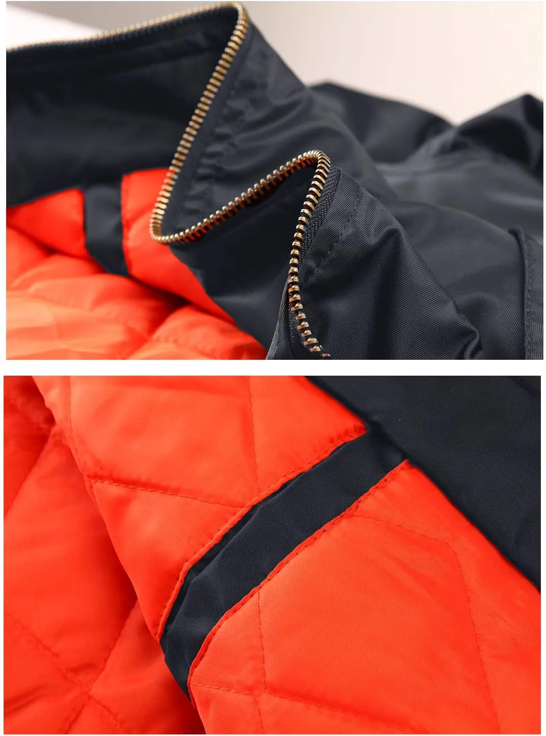 TACVASEN Men's Jackets-Bomber Jacket Fall Winter Warm Windbreaker Full Zip Casual Padded Coats