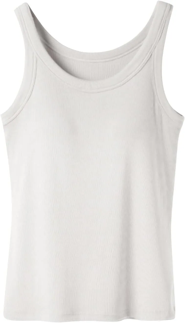 Tank Tops for Women 2025 Built in Bra Summer Lounge Shirts Loose Fit Workout Tank Tops Casual Camisole Top