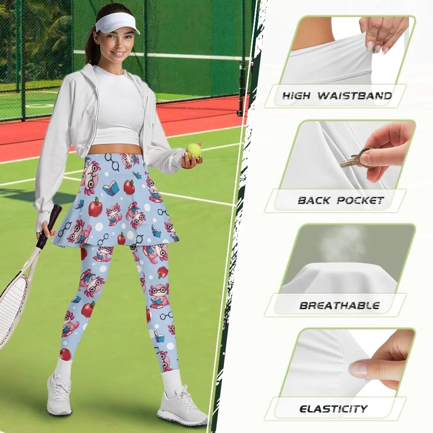 Tennis Skirt Women's Athletic Short Skirt with Leggings Skirts&Tennis Pickleball Clothing Activewear XS-3XL