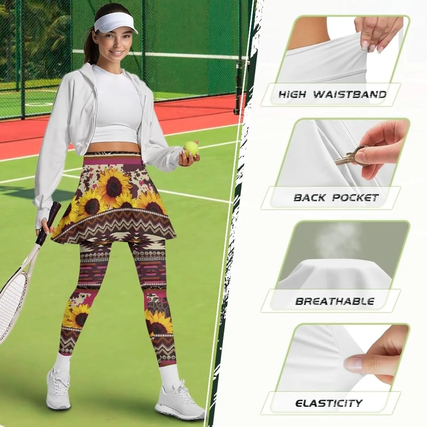 Tennis Skirt Women's Athletic Short Skirt with Leggings Skirts&Tennis Pickleball Clothing Activewear XS-3XL