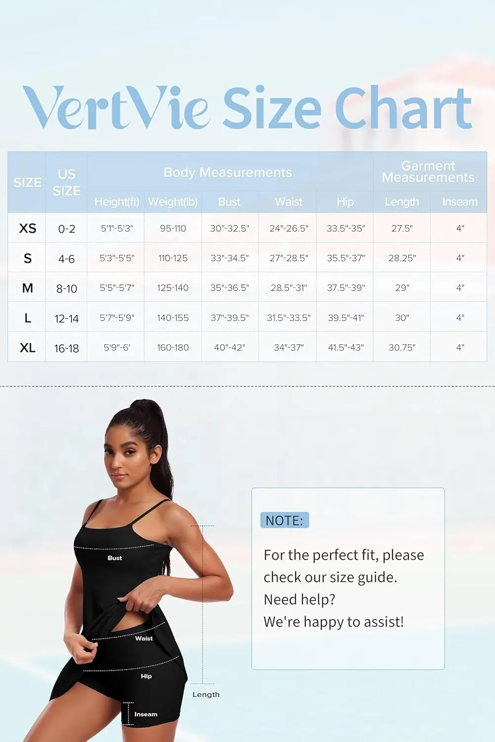 Vertvie Women's Tennis Dress with Built-in Shorts & Bra Workout Backless Golf Dress Activewear Exercise Dresses with Pockets