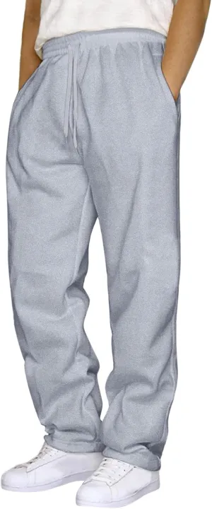 Vickyleb Men's Hiking Cargo Pants Relaxed Fit Drawstring Elastic Waist Sweatpants Sports Athletic Trousers with Pockets