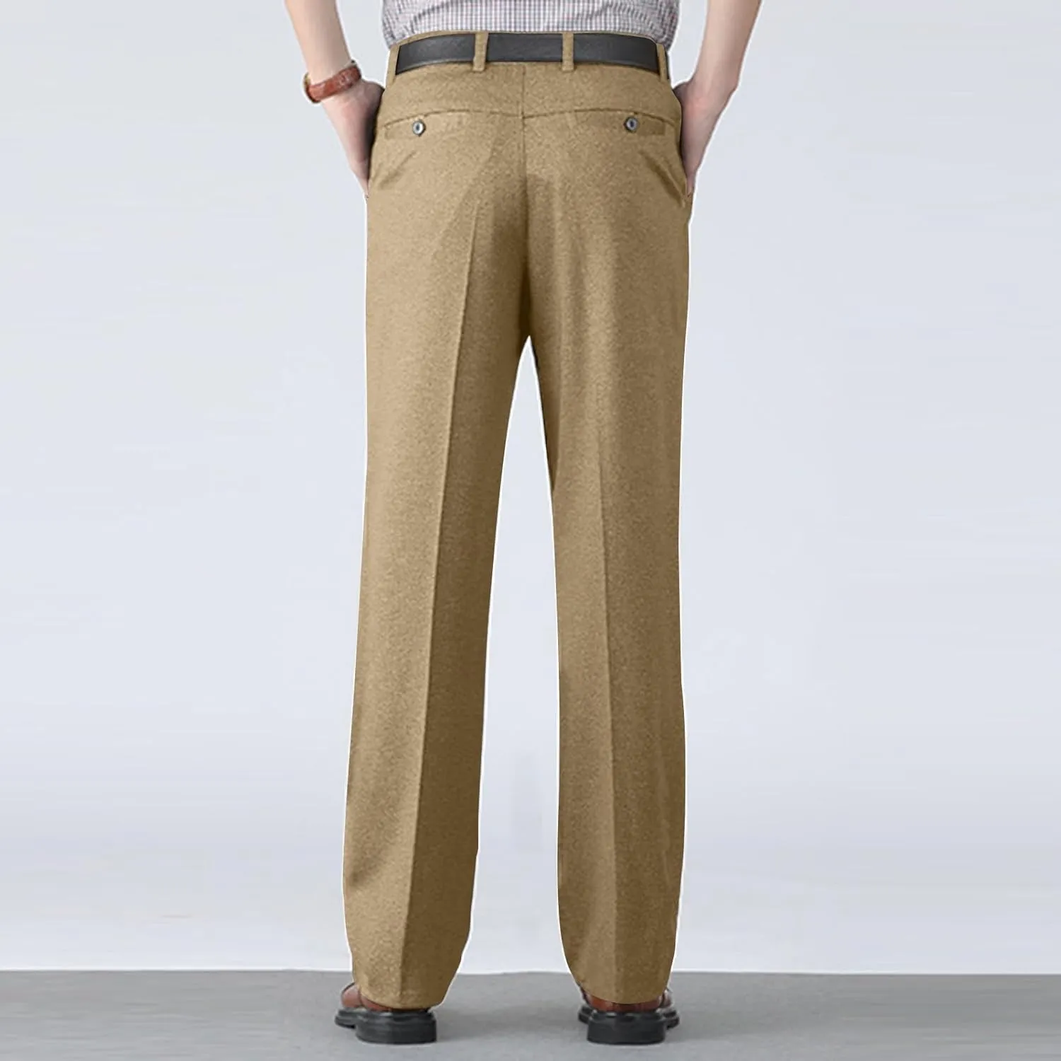 Vintage Dress Pants for Men Regular Fit Business Casual Pants Lightweight Dressy Golf Pants with Pockets