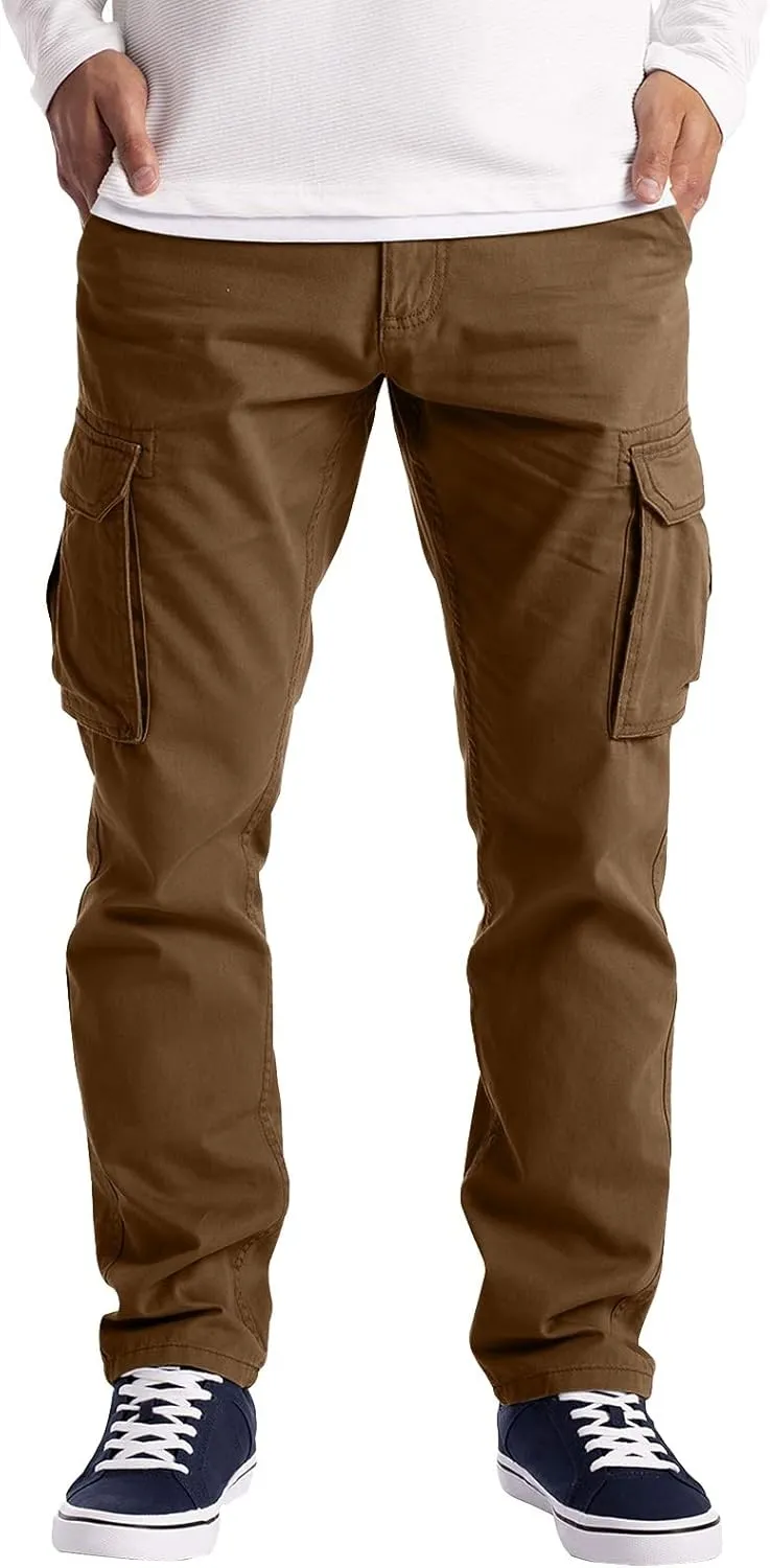 Weatherproof Men's Pants Mens Casual Elastic Drawstring Cargo Pants Lightweight Relaxed Fit Cotton Workout Sweatpants