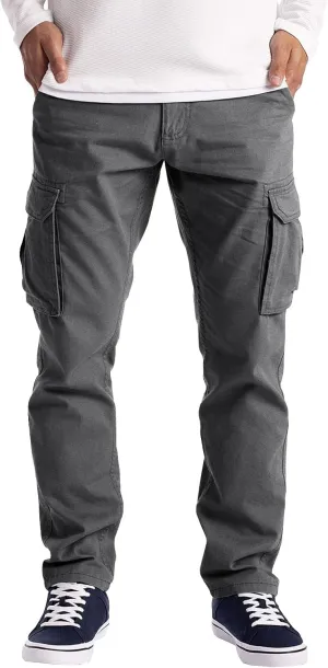 Weatherproof Men's Pants Mens Casual Elastic Drawstring Cargo Pants Lightweight Relaxed Fit Cotton Workout Sweatpants