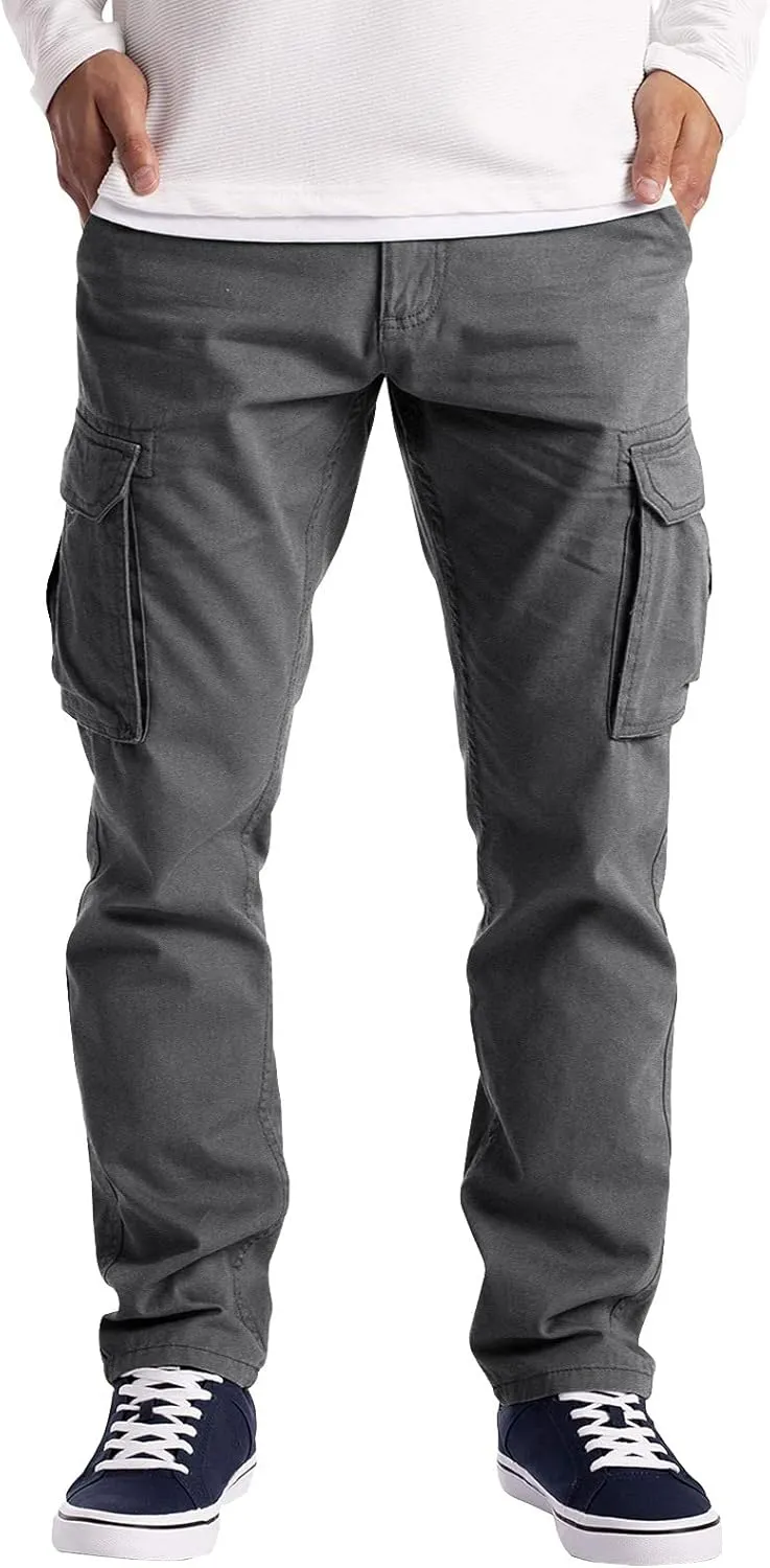 Weatherproof Men's Pants Mens Casual Elastic Drawstring Cargo Pants Lightweight Relaxed Fit Cotton Workout Sweatpants