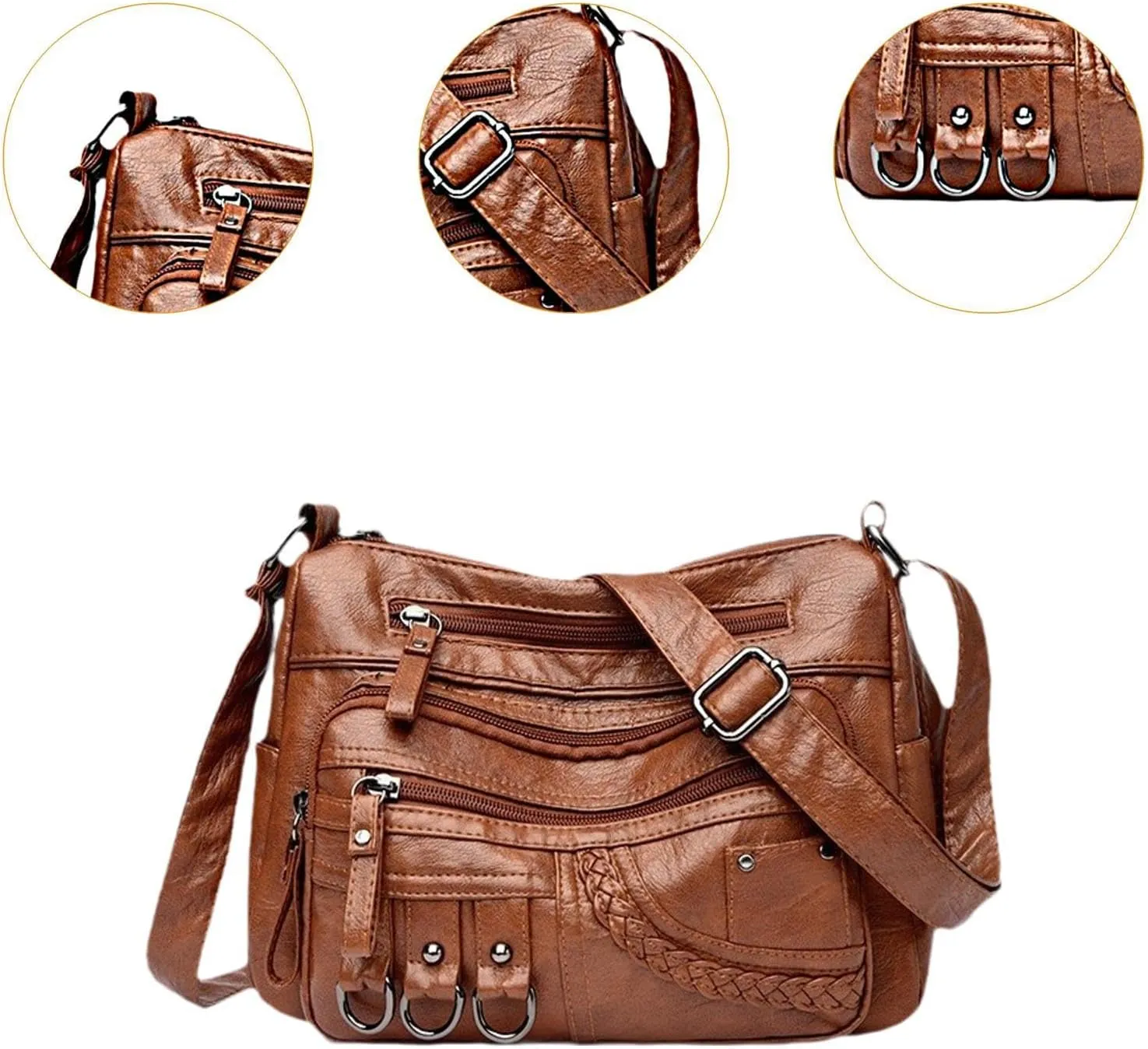 Women Shoulder Bag PU Leather Crossbody Bag Tote Bag for Work Party Gifts Spring