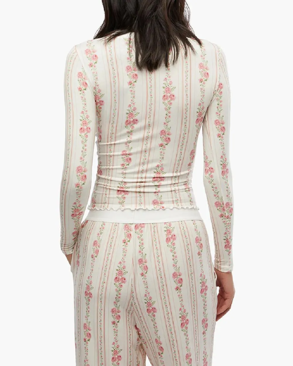 Women Y2K Floral 2 Piece Lounge Set Long Sleeve Button Down Shirt Top Wide Leg Long Pants Cute Pajama Outfit