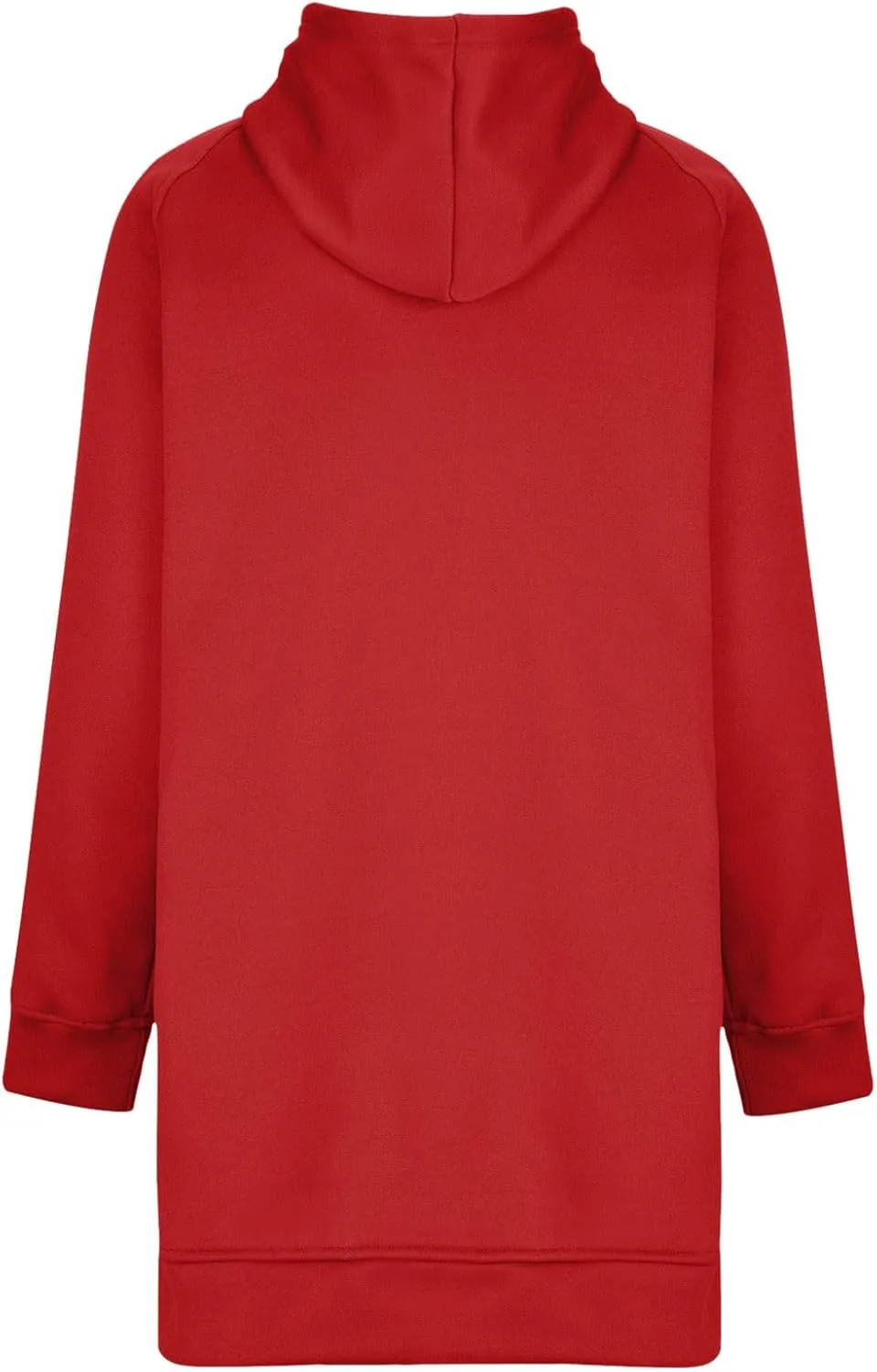 Women's Casual Long Hoodies Oversized Thick Fleece Solid Color Hooded Sweatshirt Pullover Side Split High Low Hem Tops