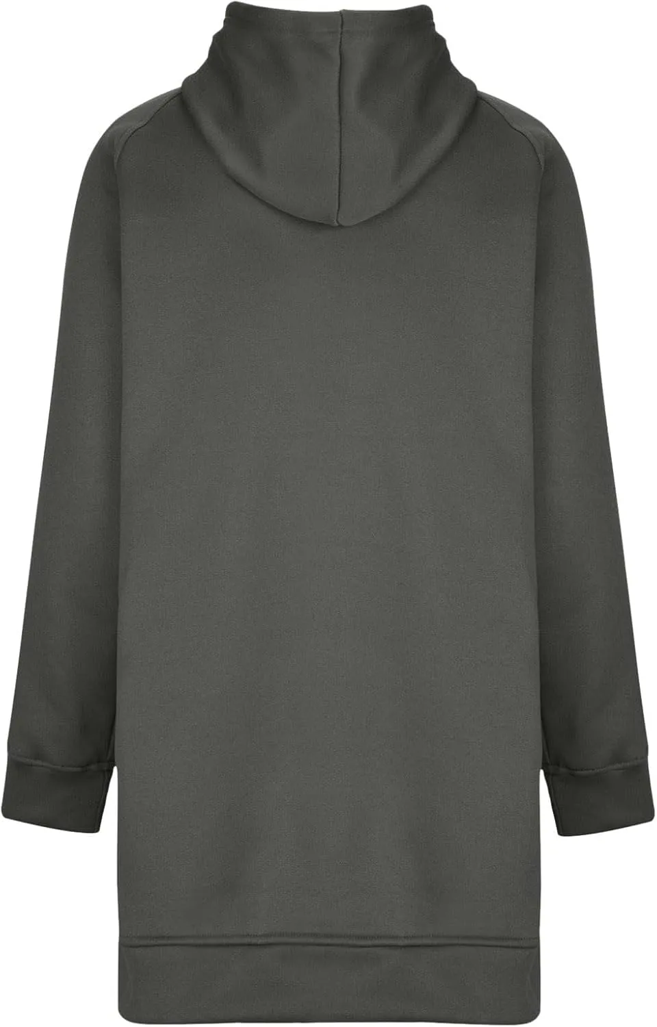 Women's Casual Long Hoodies Oversized Thick Fleece Solid Color Hooded Sweatshirt Pullover Side Split High Low Hem Tops