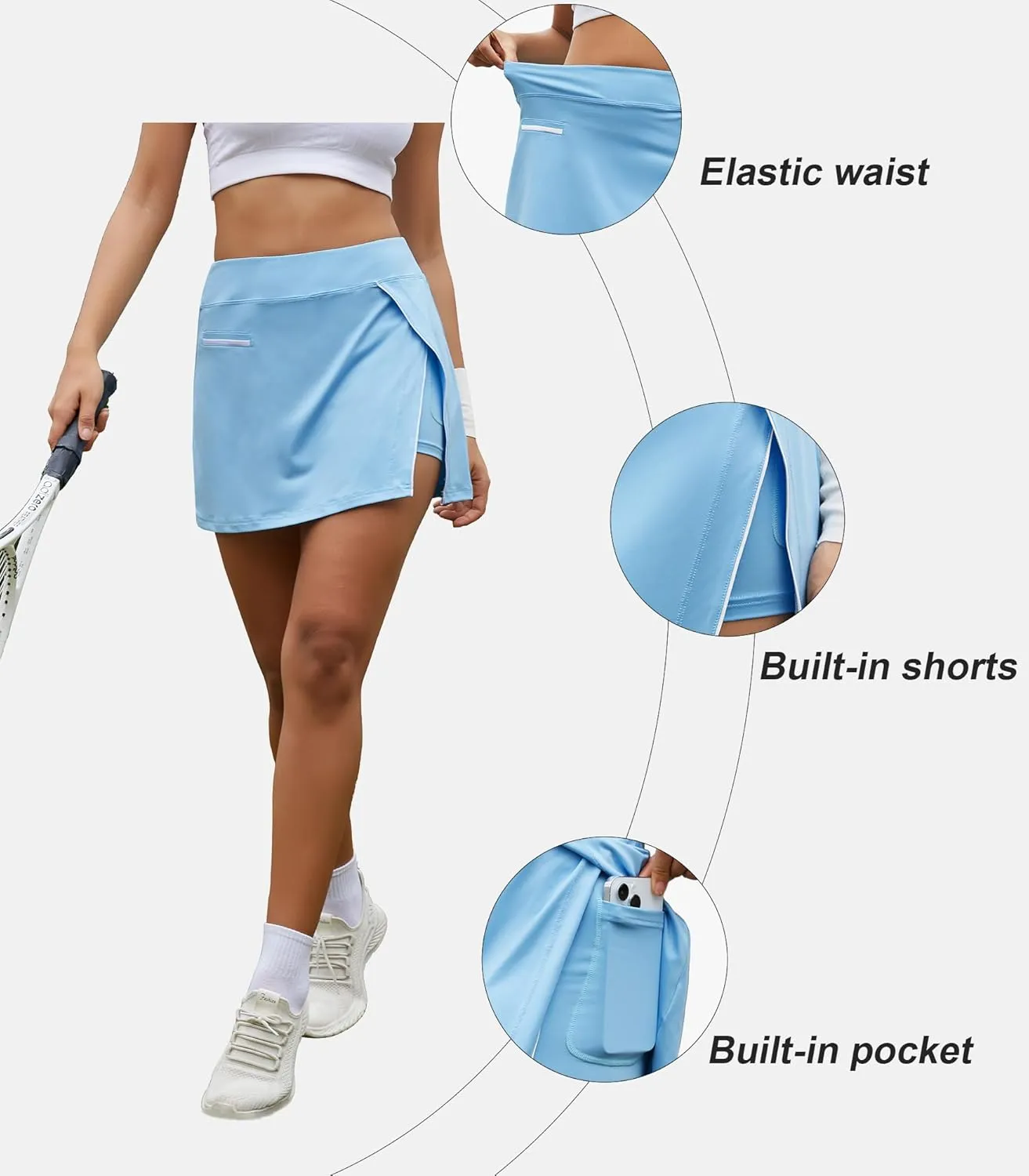 Women's Golf Skirts Skorts High Waisted Tennis Skirt Athletic Workout Casual Skorts with Short Pockets for Activewear