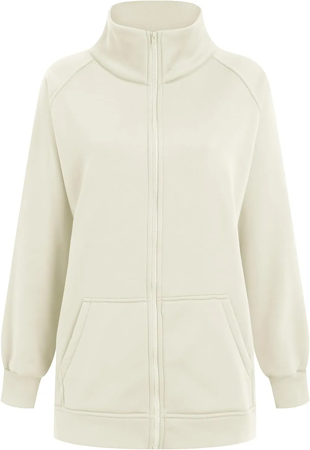 Womens Oversized Sweatshirts No Hood Long Sleeve Zipper 2024 Trendy Sweatshirt Jackets Pullovers Comfort Clothes