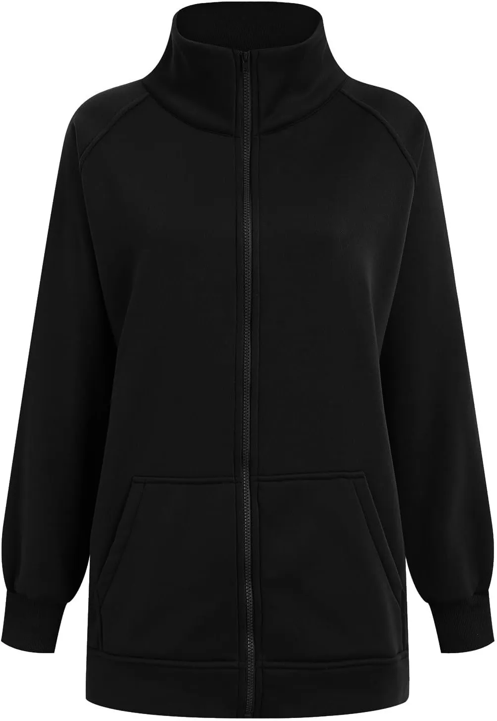 Womens Oversized Sweatshirts No Hood Long Sleeve Zipper 2024 Trendy Sweatshirt Jackets Pullovers Comfort Clothes