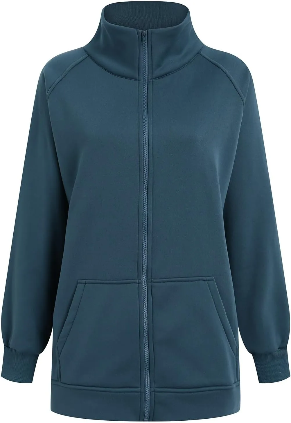 Womens Oversized Sweatshirts No Hood Long Sleeve Zipper Fleece Sweatshirt Jackets Pullovers Comfort Trendy Clothes