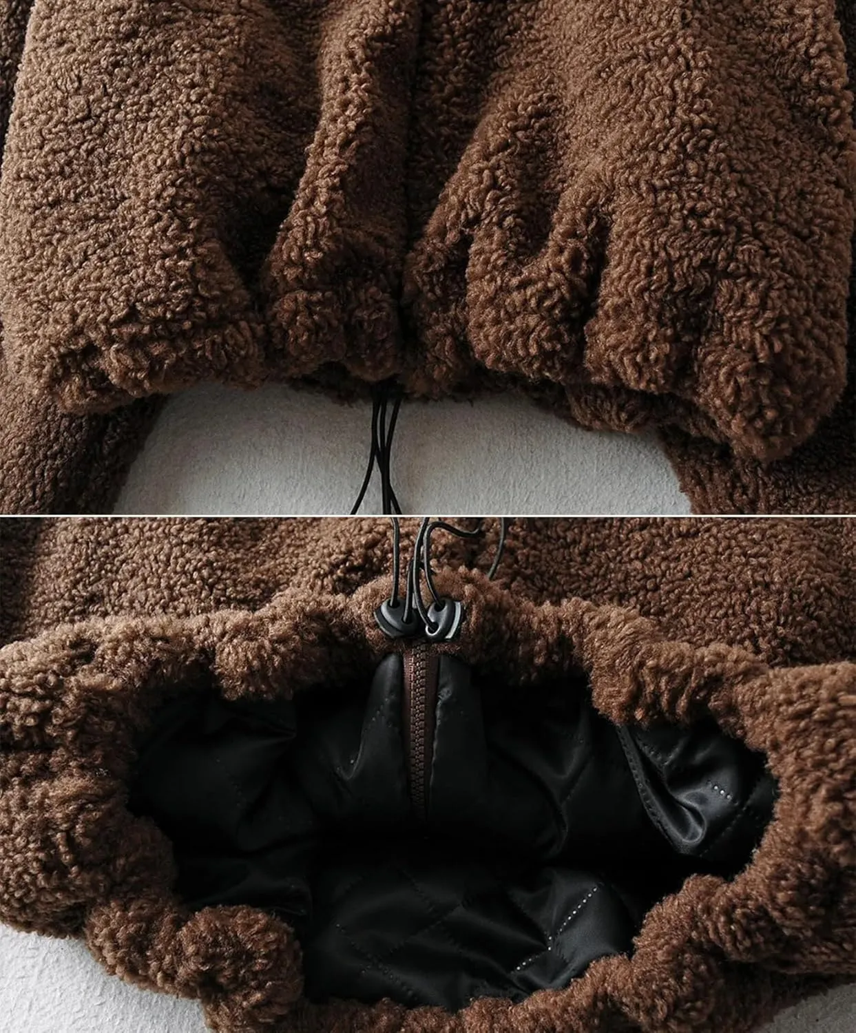 Womens Oversized Sweatshirts Zip Up Fluffy Fuzzy Fleece Cropped Sweatshirt Sherpa Jackets
