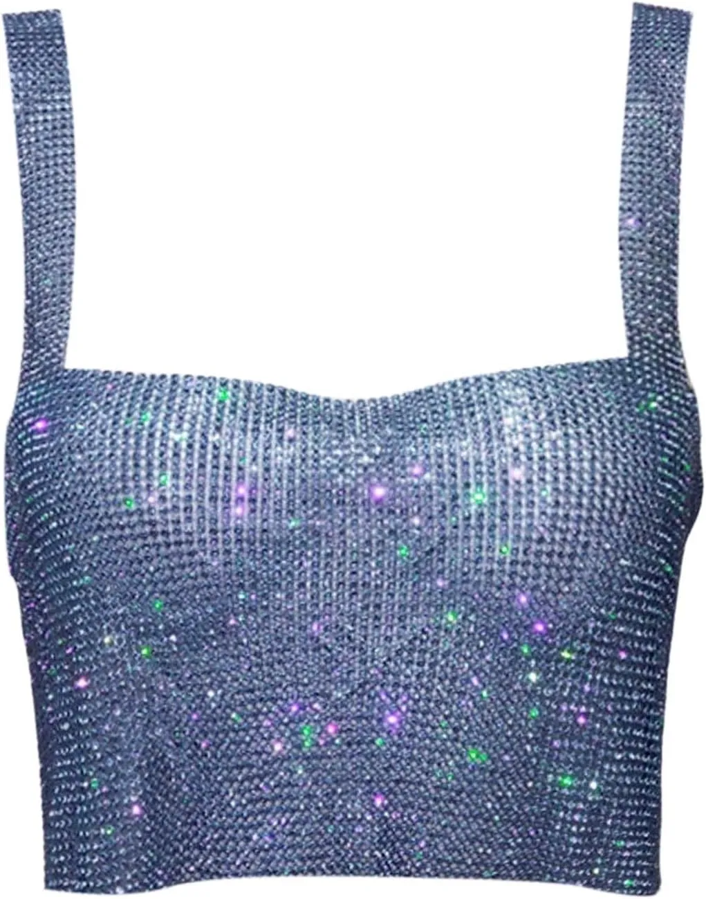 Womens Party Glitter Tank Top Cute Sequin Sparkly Club Crop Sleeveless Y2K Blouses Backless Camisole Going Out Shiny