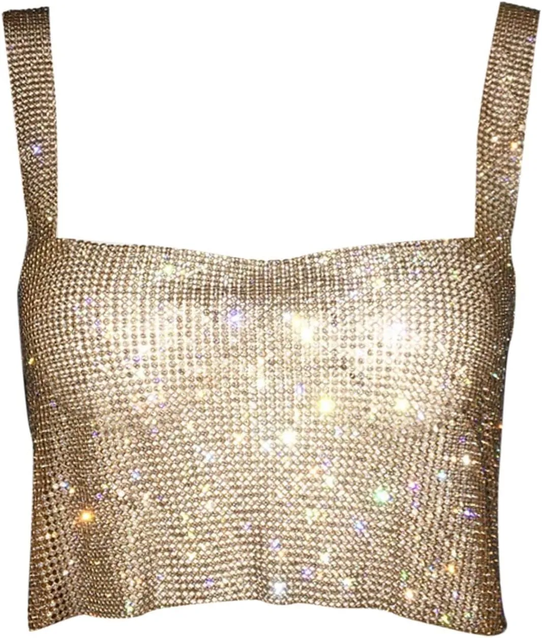 Womens Party Glitter Tank Top Cute Sequin Sparkly Club Crop Sleeveless Y2K Blouses Backless Camisole Going Out Shiny