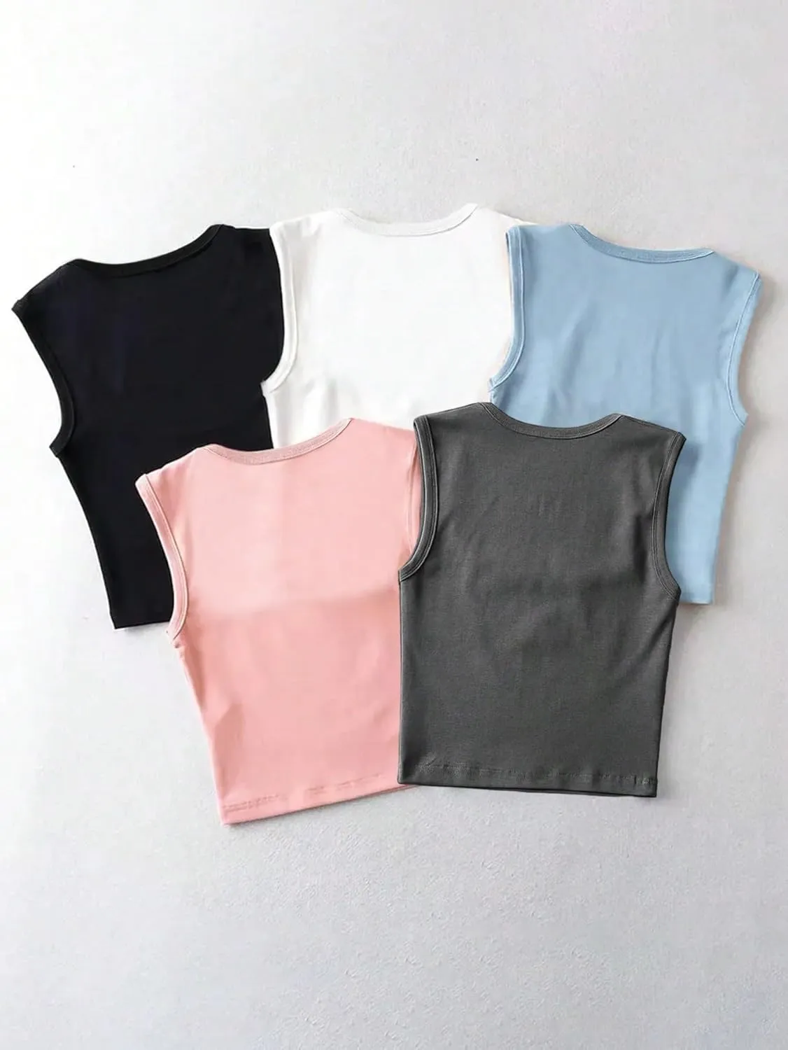 Womens Sleeveless Camisole Tank Tops Blouse Scoopneck Solid Color Slimming Fit Tank Tops