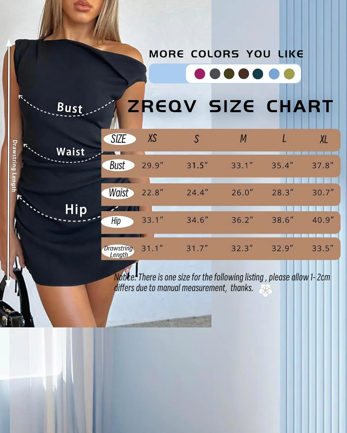 Women's Summer Bodycon Dresses Sexy One Shoulder Side Drawstring Vacation Cocktail Club Party Cute Mini Dress