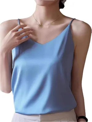 Women's Summer Camisole Slim Vest Sleeveless V-Neck Tank Tops Female Solid Tops