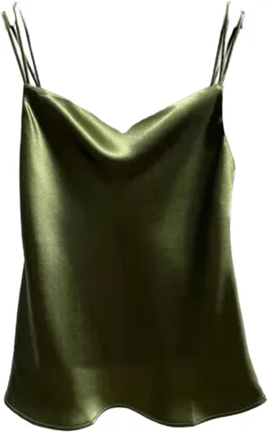 Women's Tank Tops Silk Satin Sleeveless Top Casual V Neck Camisole