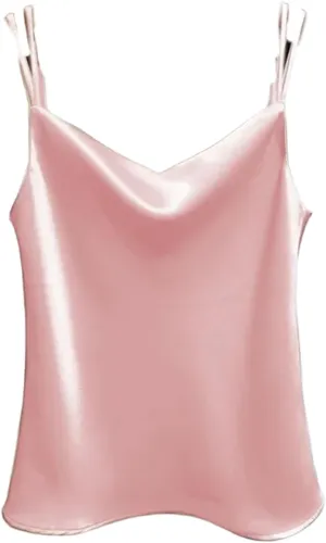 Women's Tank Tops Silk Satin Sleeveless Top Casual V Neck Camisole