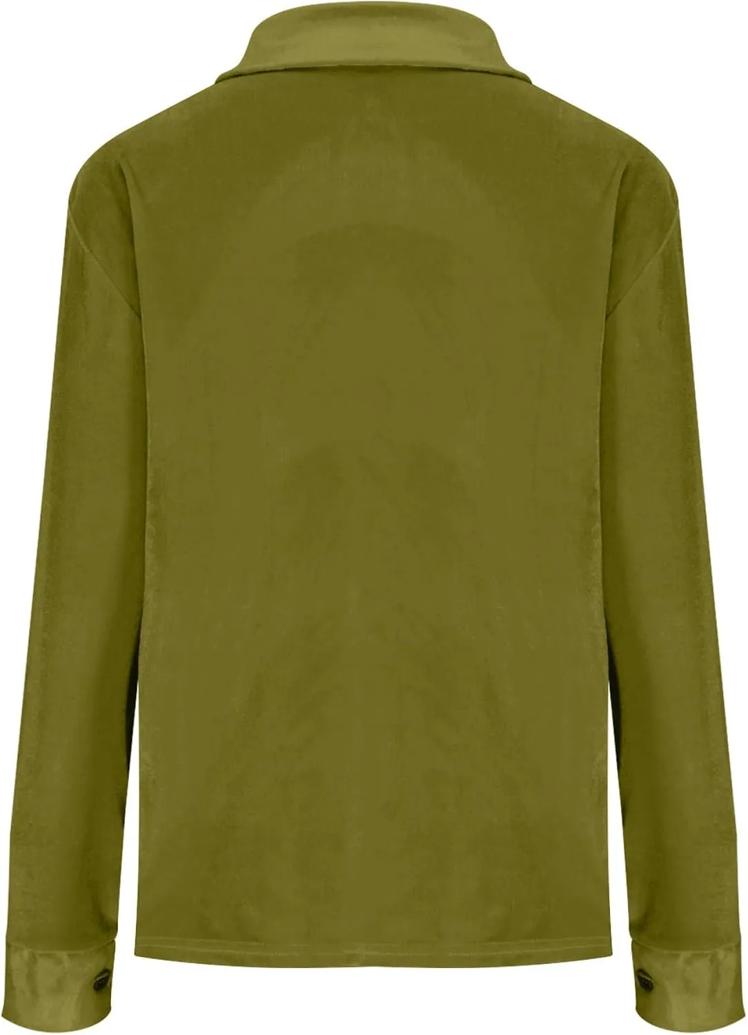 Women's Velvet Button Dwon Shirts Solid Color Lapel Long Sleeved Gold Velvet Shirt Tops Velour T Shirt