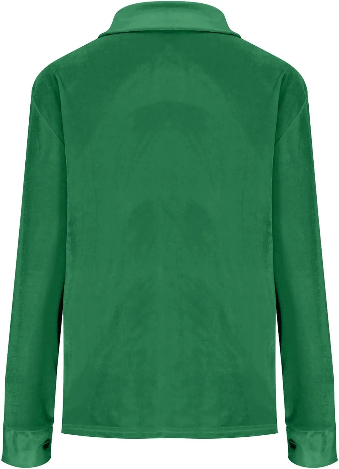 Women's Velvet Button Dwon Shirts Solid Color Lapel Long Sleeved Gold Velvet Shirt Tops Velour T Shirt