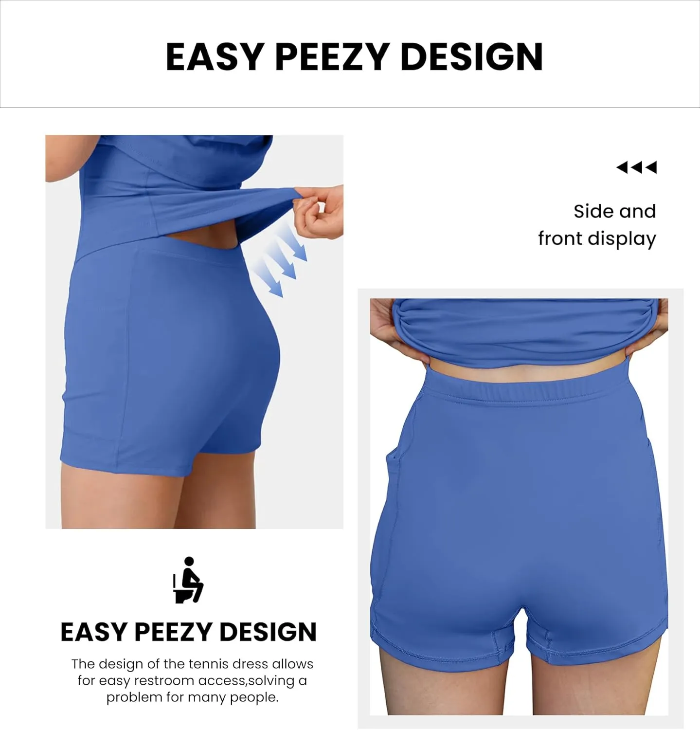 Womens Workout Tennis Dress with Built in Shorts and Bra Athletic Golf Activewear for Exercise