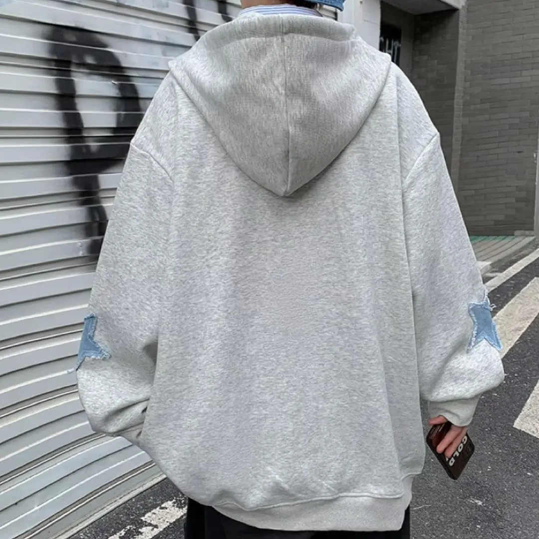 Zip Up Hoodie Y2k Emo Vintage 2000s Oversized Star Graphic Hoodies Grunge Jackets Streetwear